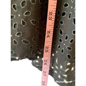 Jasmine KC Women's Black Eyelet A-Line Midi Skirt Size S